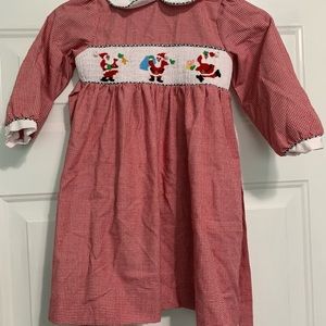 Smocked Santa Christmas dress
